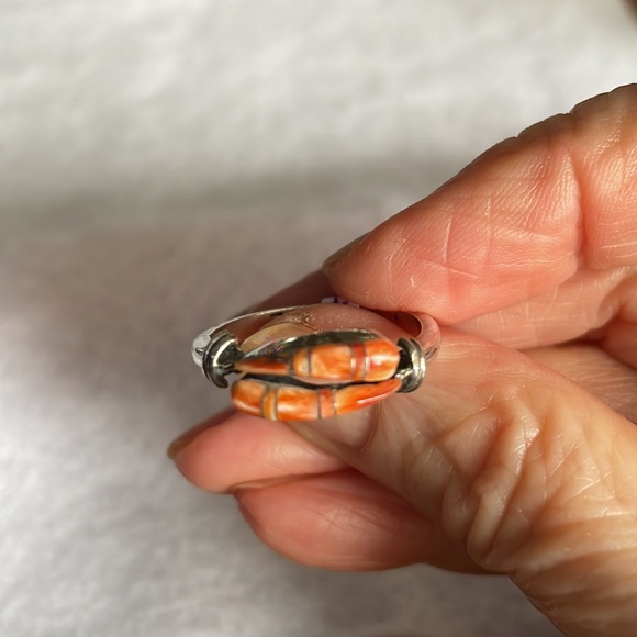 Peach Shell & Sterling Ring - Picture 2 of 4